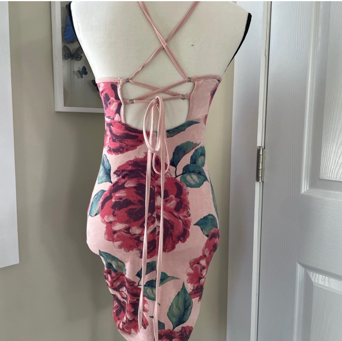 Delicate Flower Mini Dress (Size Small)