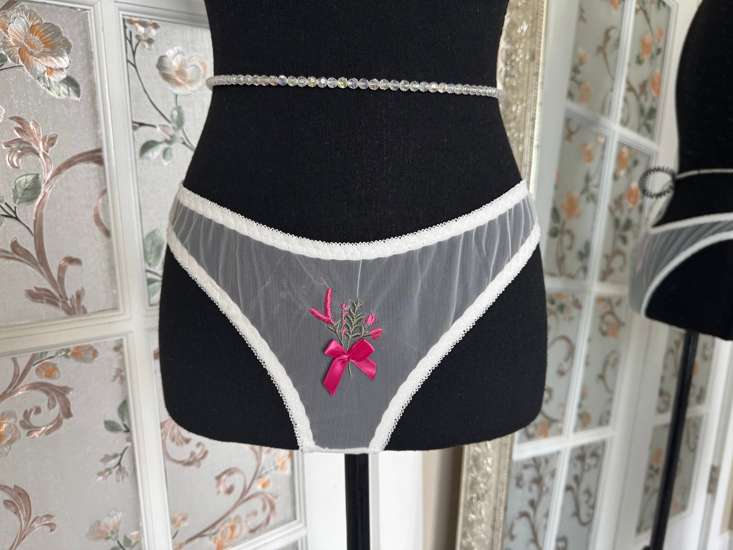 Flower Girl Mesh Thong