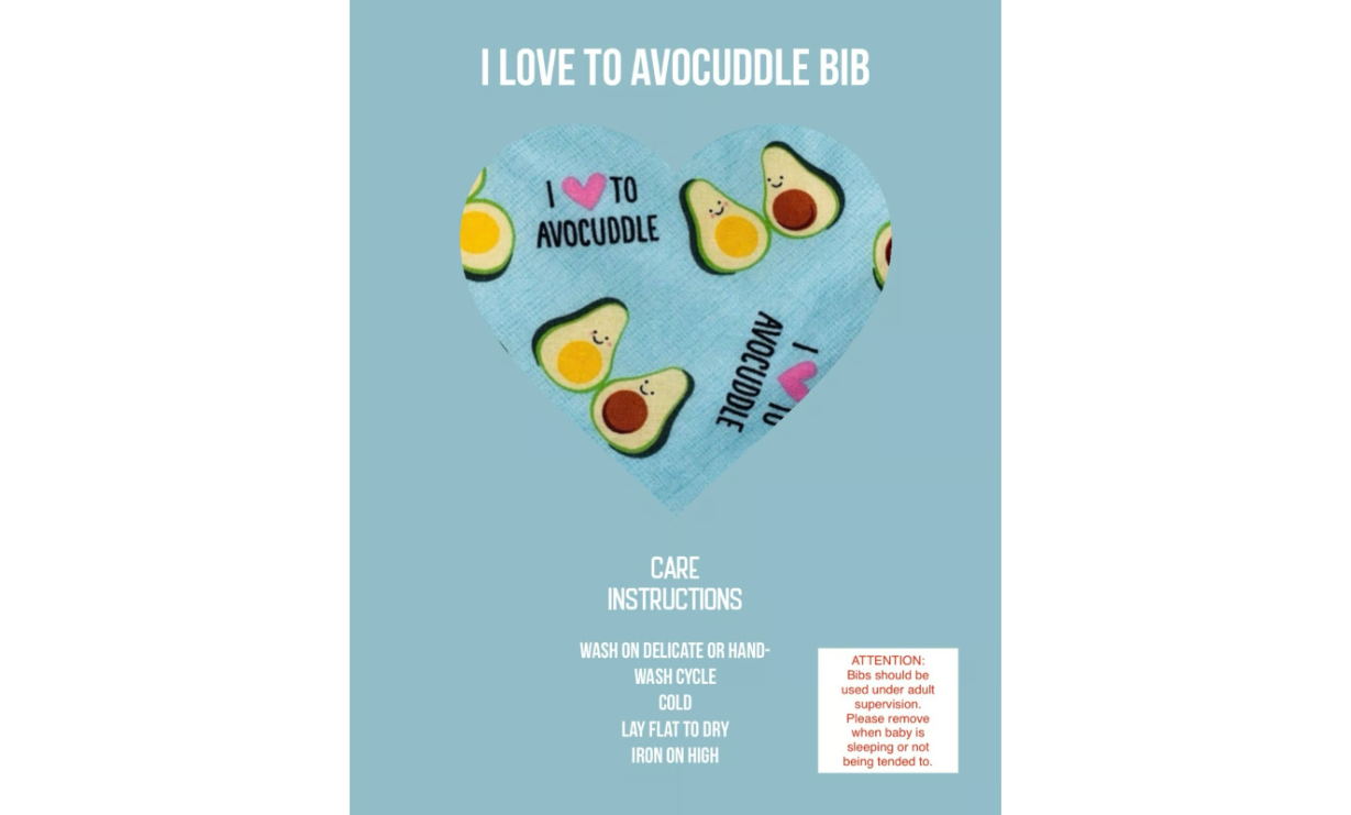 I Love to Avocuddle Baby Bib (0-9 Months)