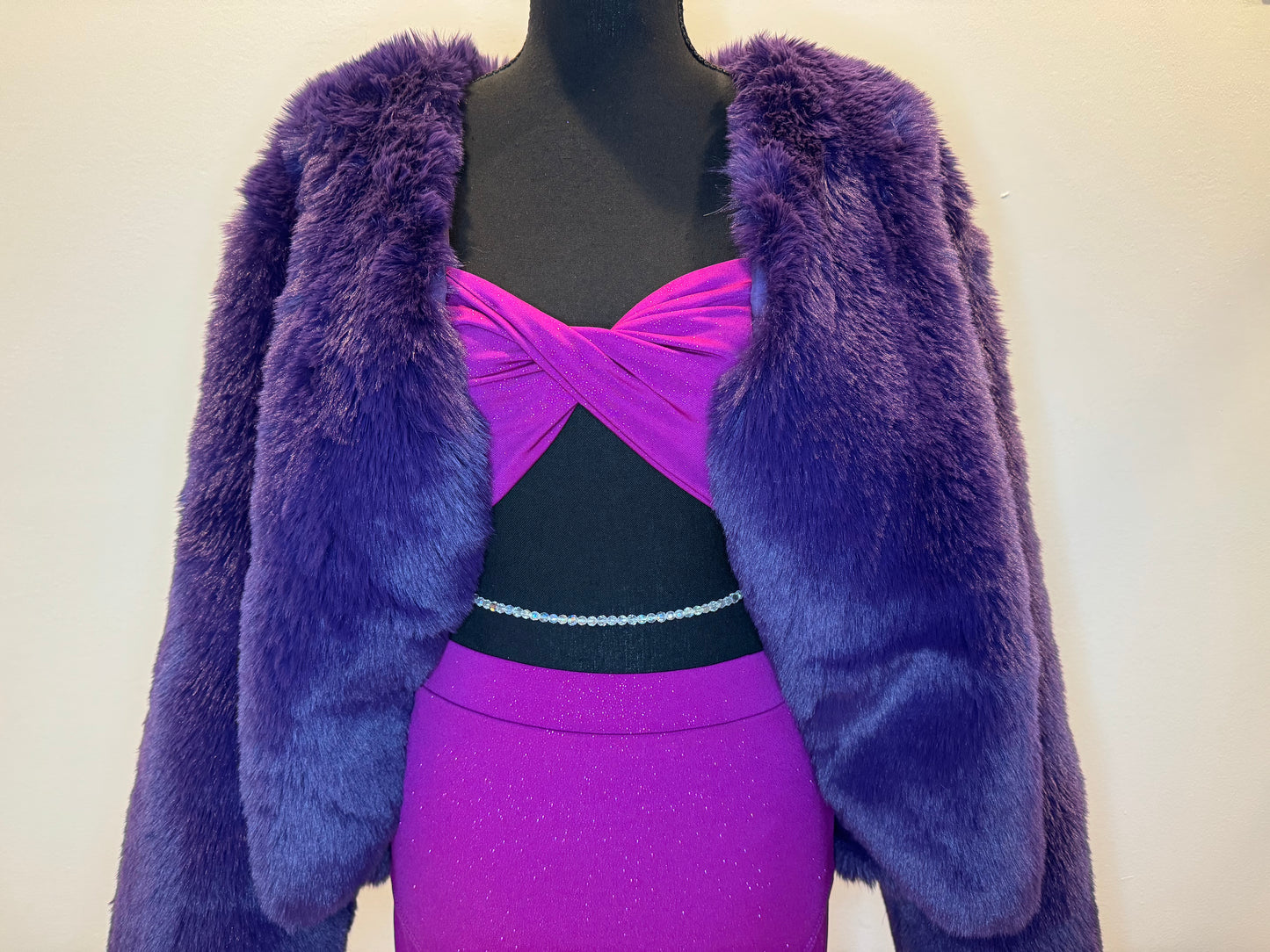 Under The Stars Glittering Fuchsia Skirt Set