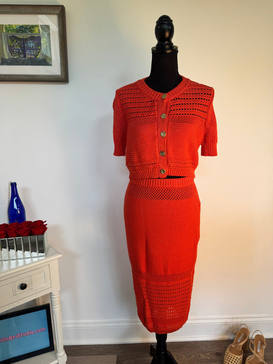 Orange You Lovely Skirt Set (Size Medium)