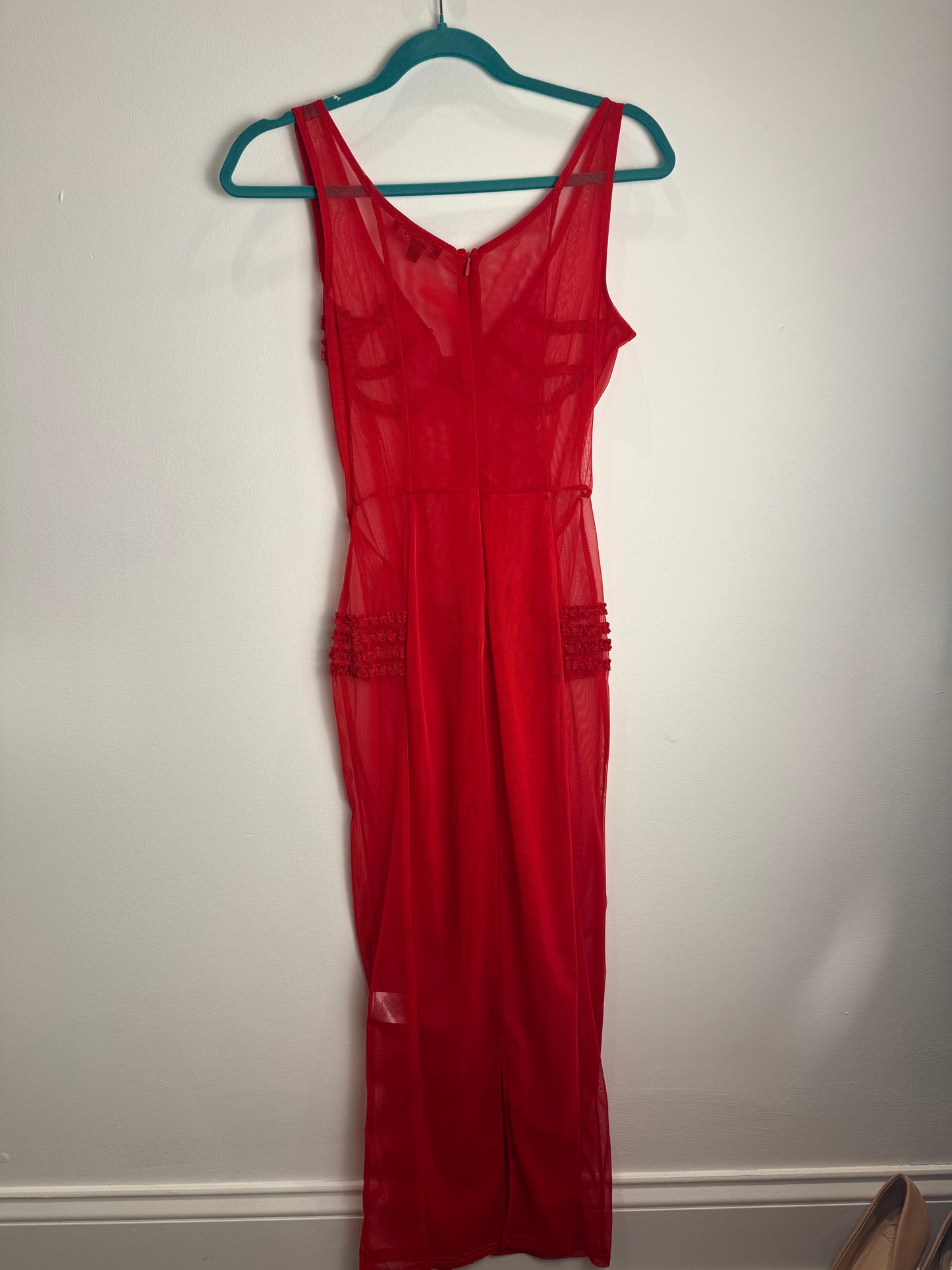Scarlett Mesh Midi Dress (Size Medium)