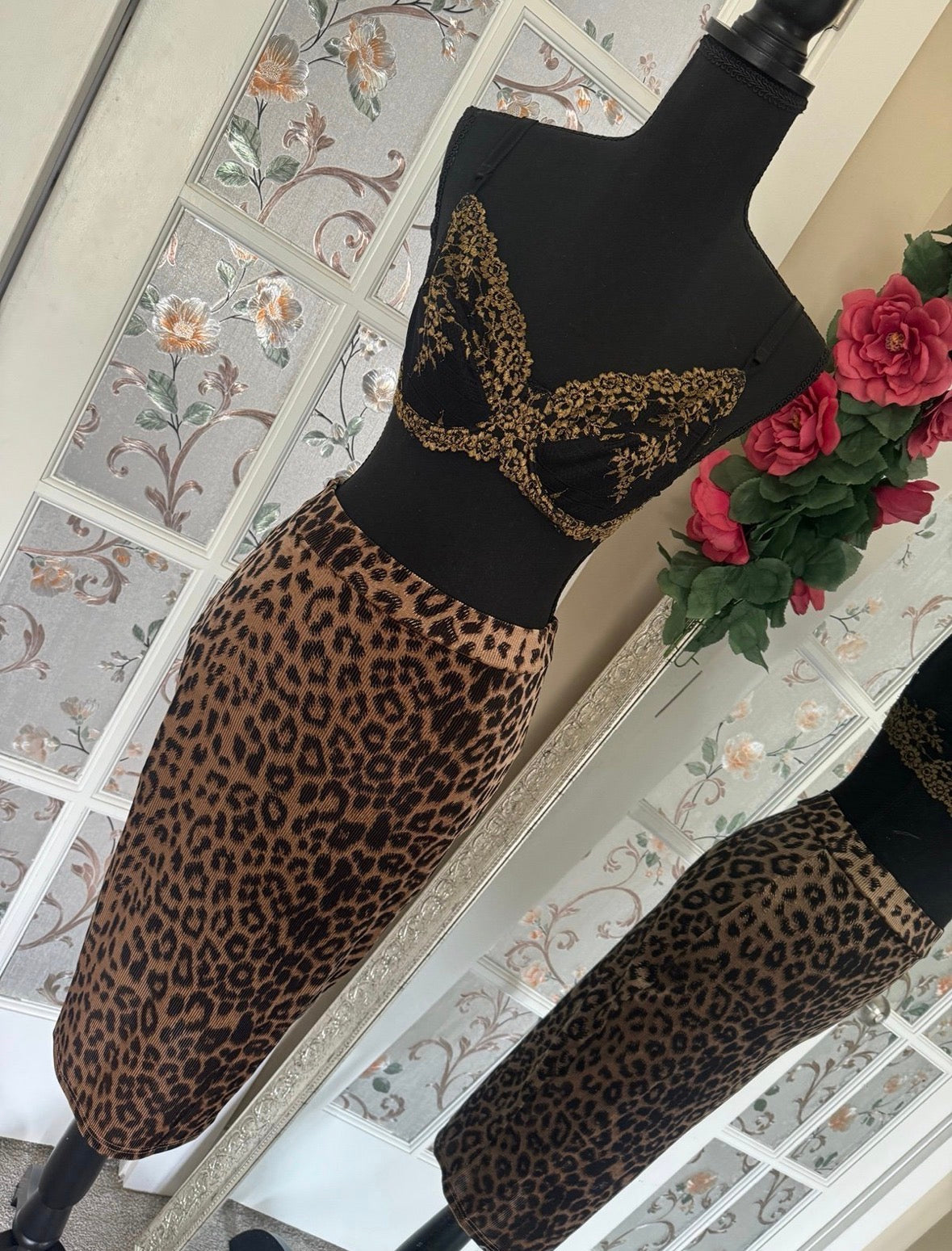 Purring Leopard Midi Skirt