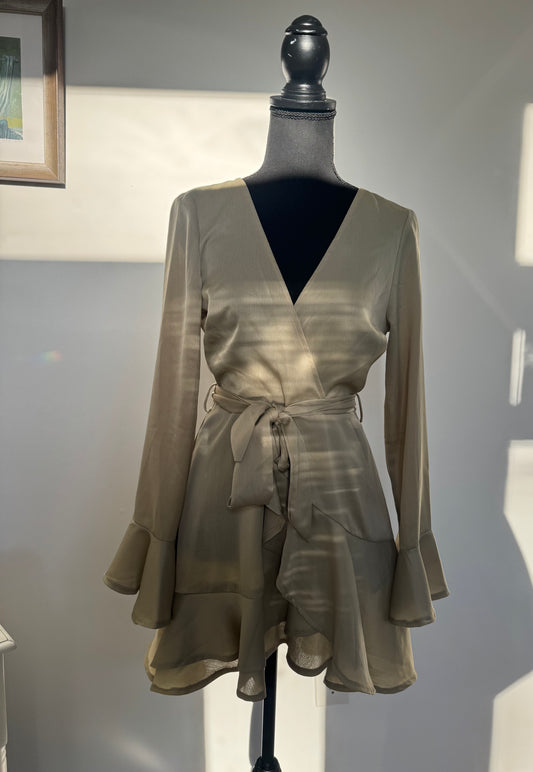 Sage Dreams Mini Dress (Size Medium)