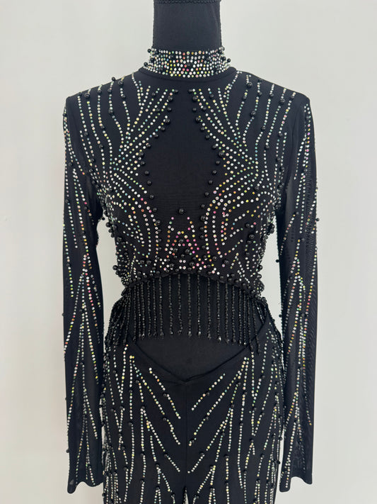 Adorn You Rhinestone & Beaded Jumpsuit