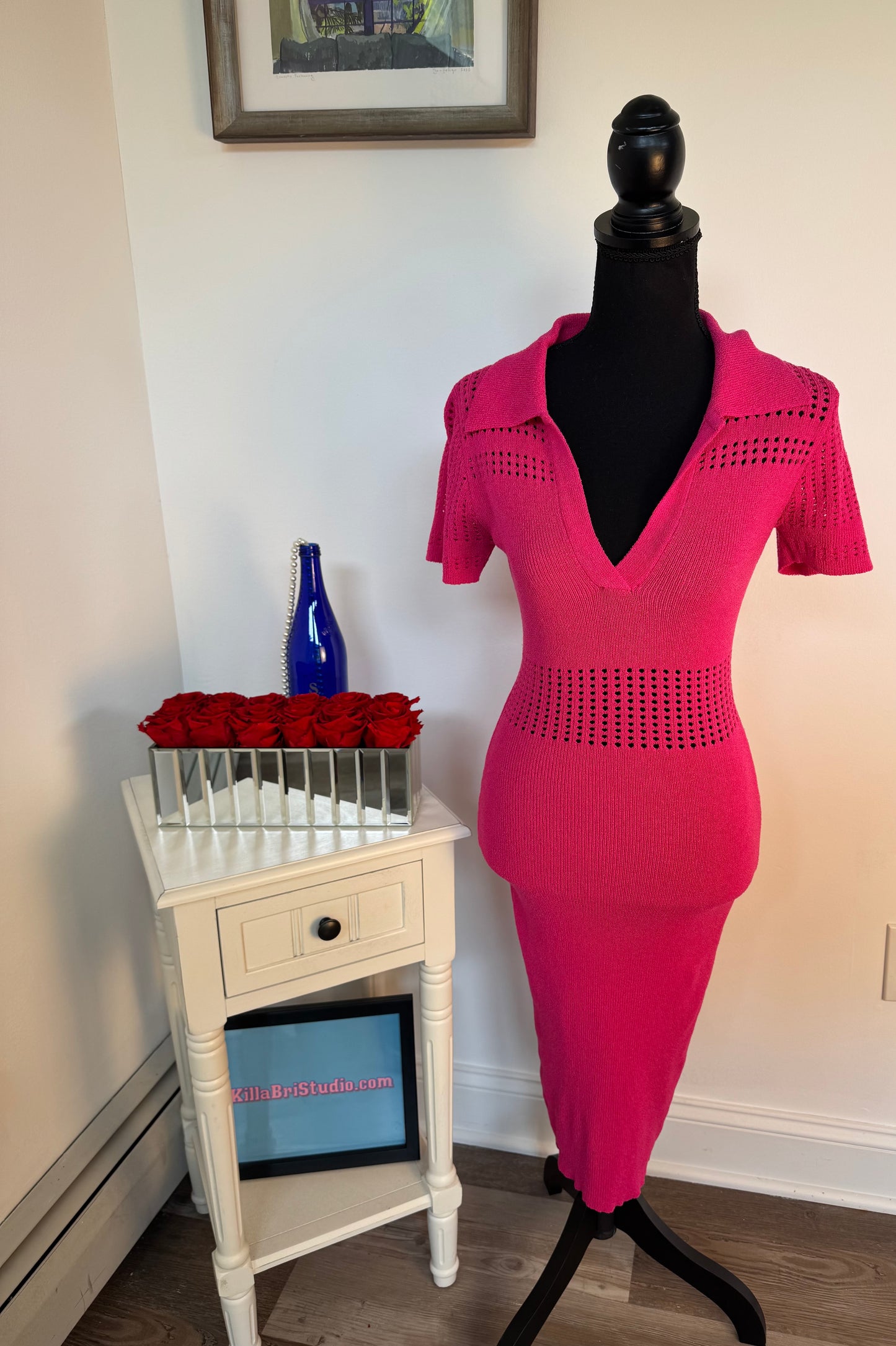 She Looks Like A Doll Pink Midi Dress (Size Medium)