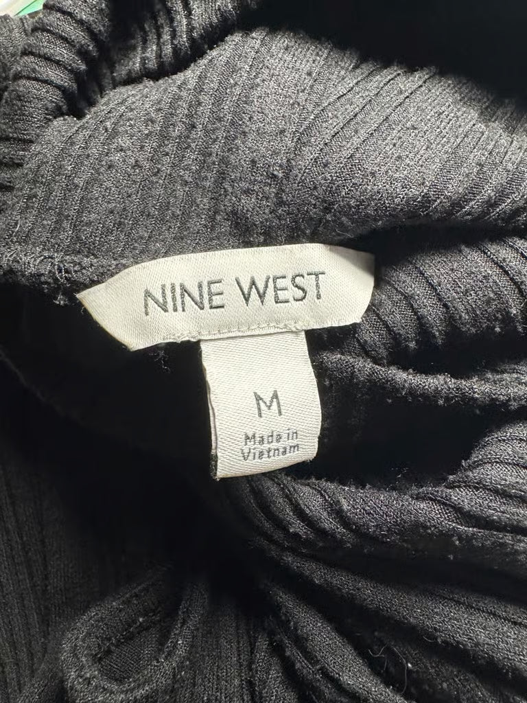 Black Sleeveless Turtleneck Midi Dress