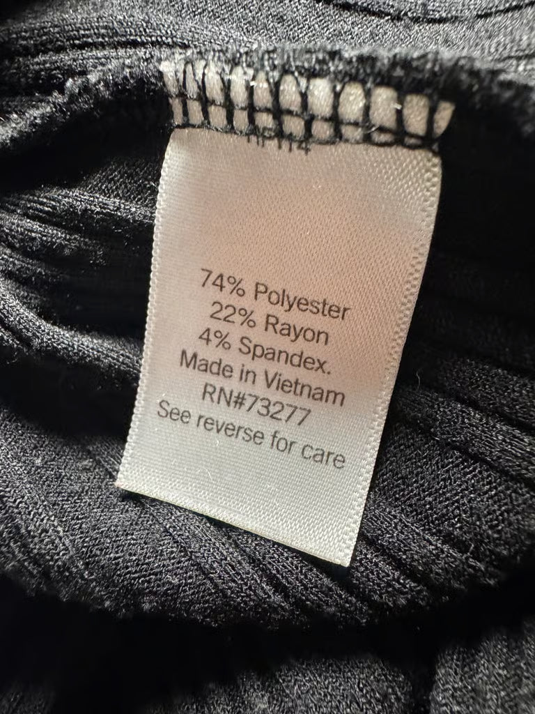 Black Sleeveless Turtleneck Midi Dress