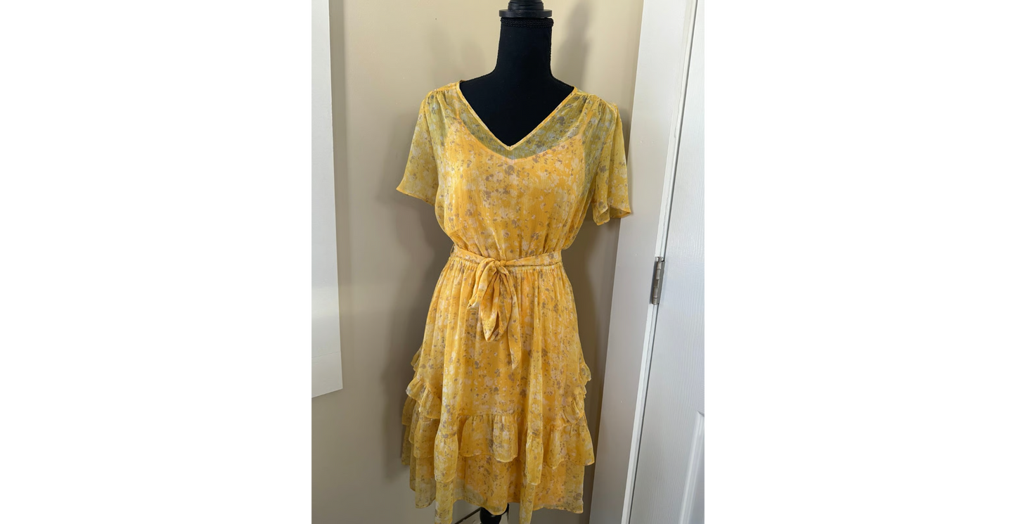 Brighter Than The Sun Tiered Dress - Size Medium