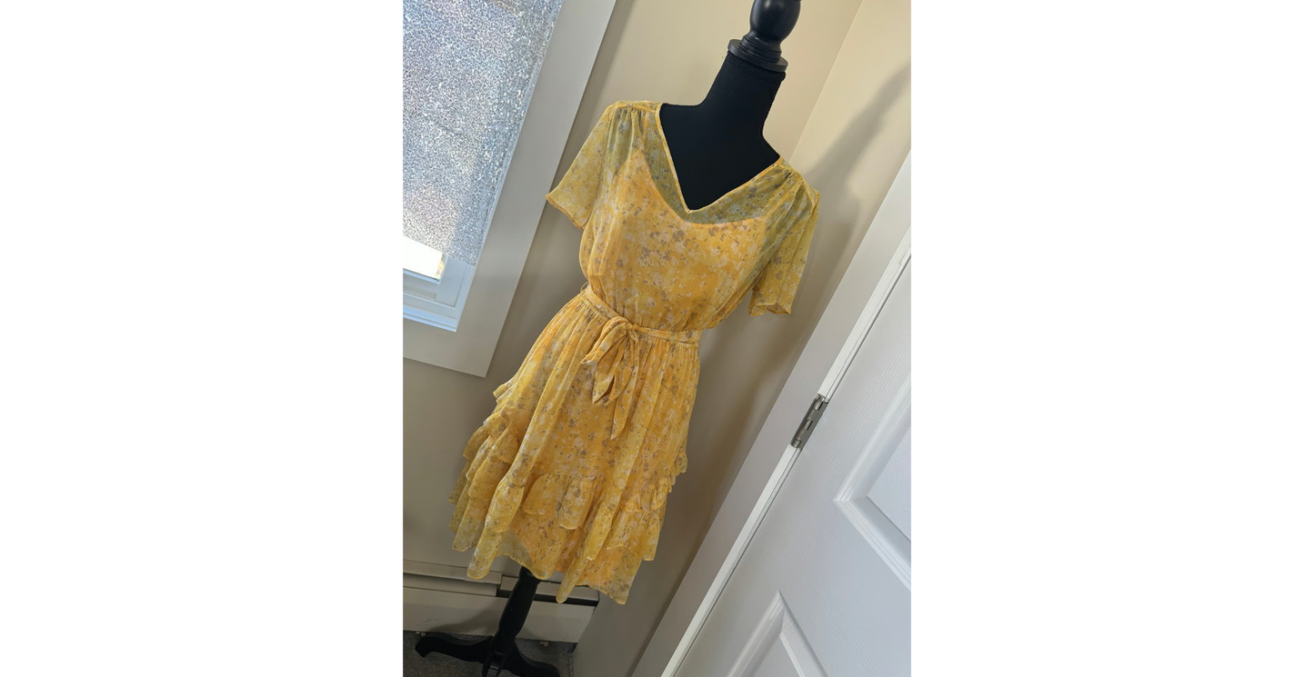 Brighter Than The Sun Tiered Dress - Size Medium