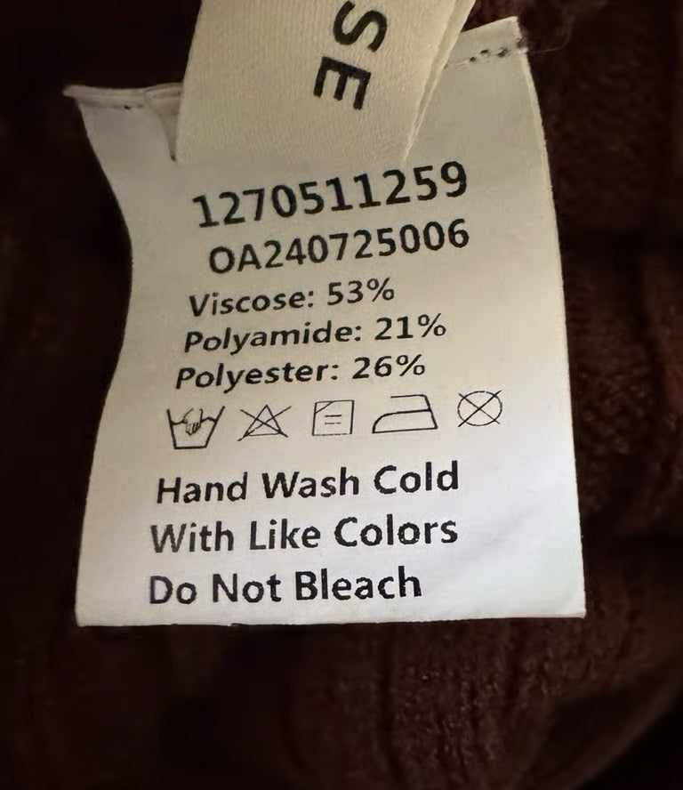 Brown Dress with Pipe Sleeves and Piped Hem (Size Medium)