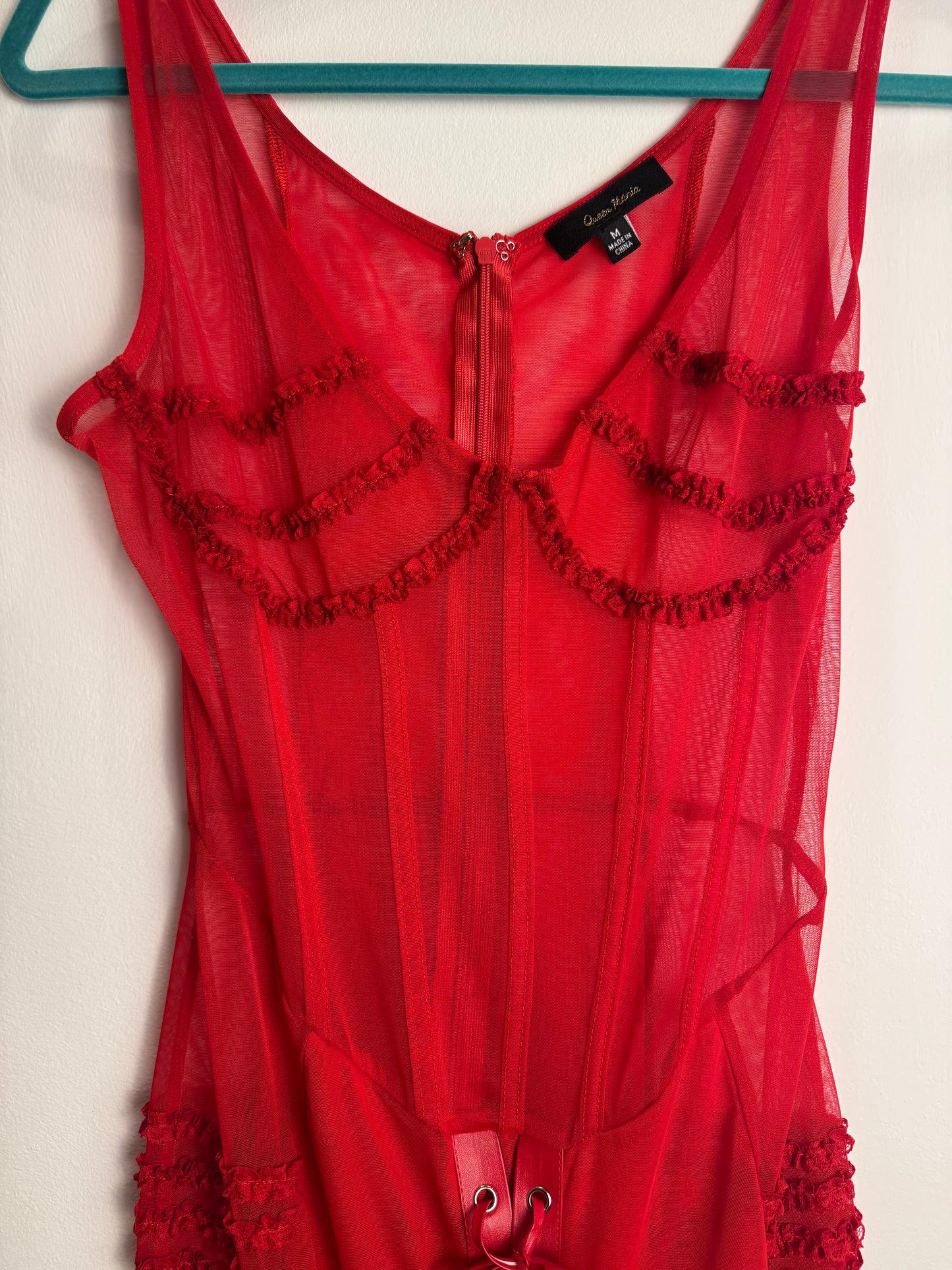 Scarlett Mesh Midi Dress (Size Medium)
