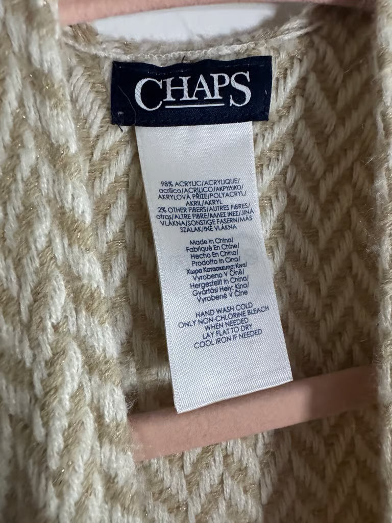 Cold Day in the Office Cream and Metallic Gold Poncho