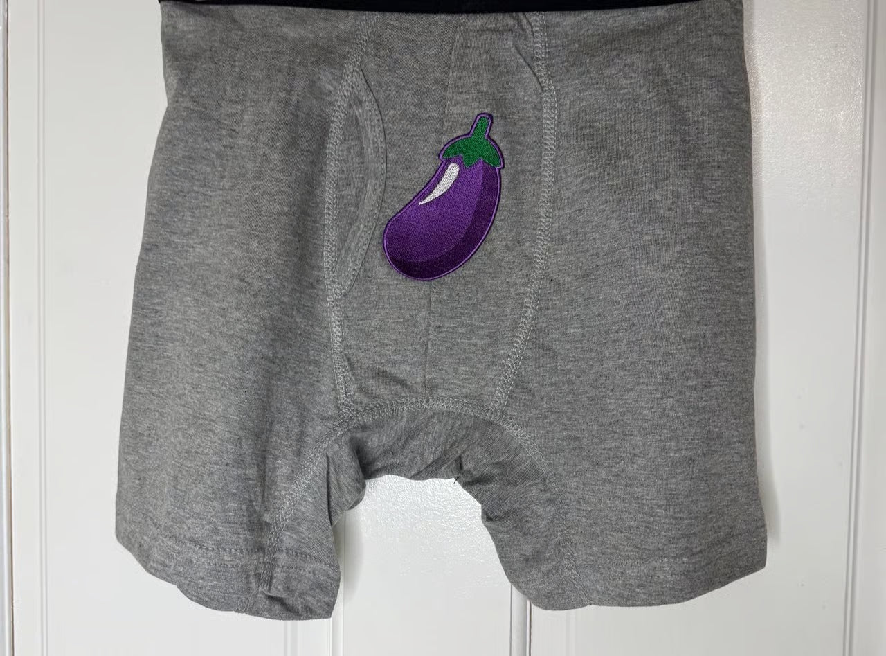 Eggplant Me Please Black/White/Gray Men's Size Large