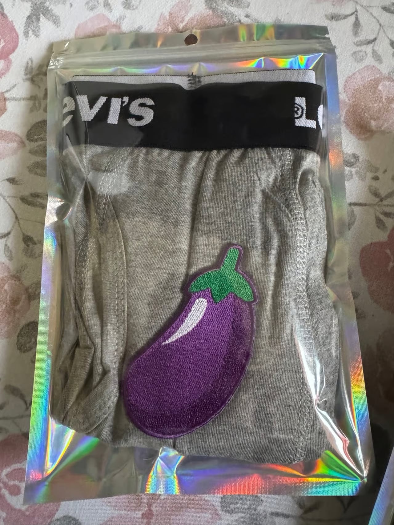 Eggplant Me Please Black/White/Gray Men's Size Large
