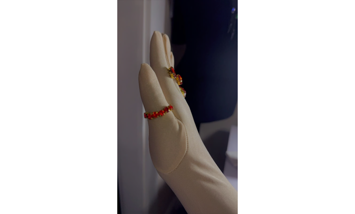 Gem Goddess Gloves in Ruby