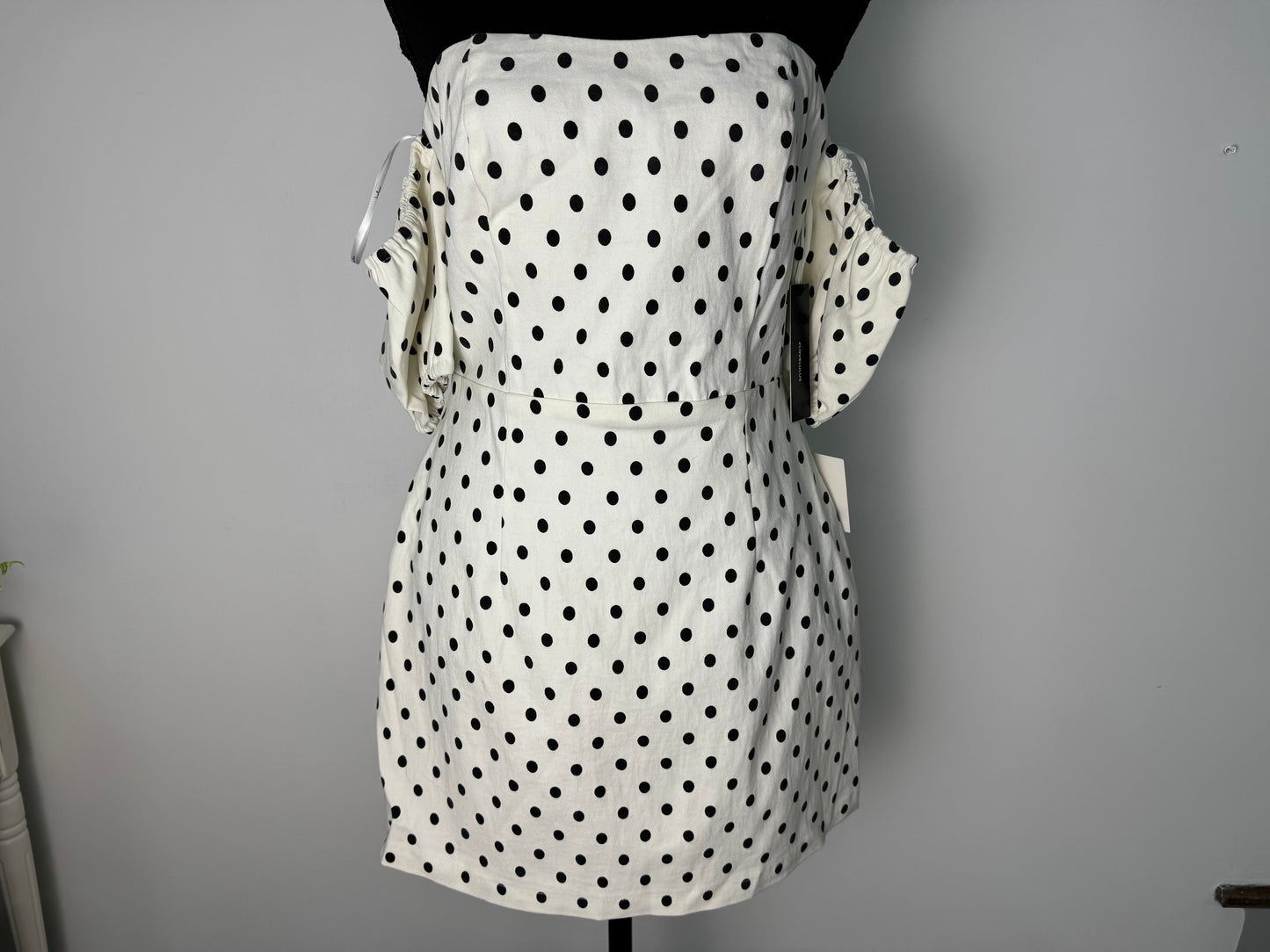 She's a Beauty Off Shoulder Polka Dot Mini Dress