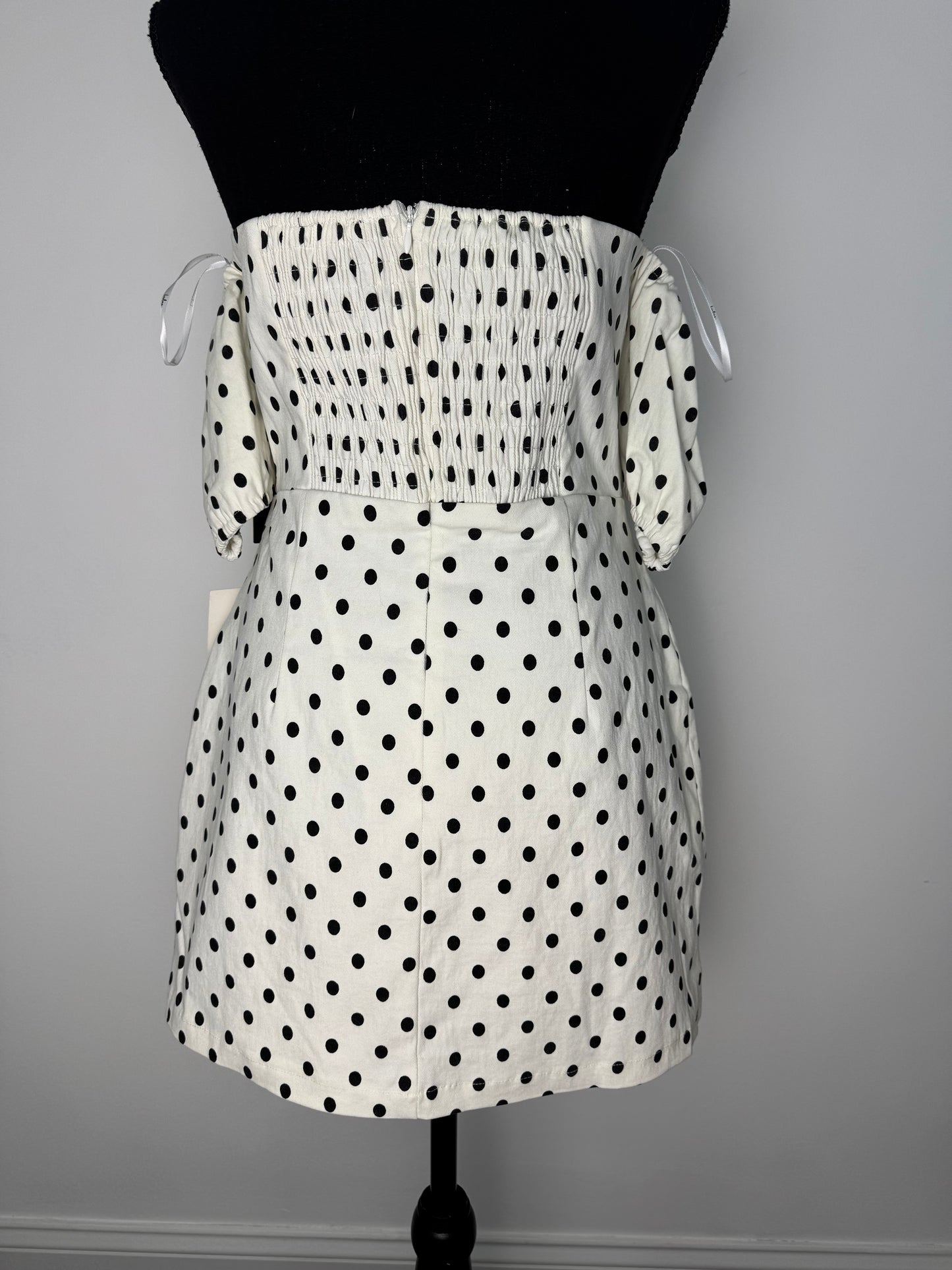 She's a Beauty Off Shoulder Polka Dot Mini Dress