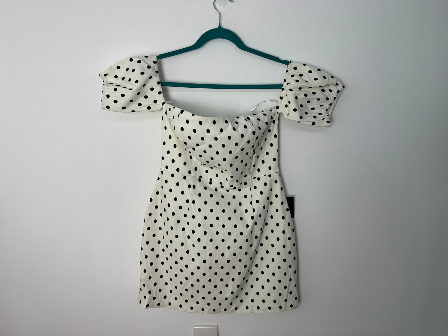 She's a Beauty Off Shoulder Polka Dot Mini Dress