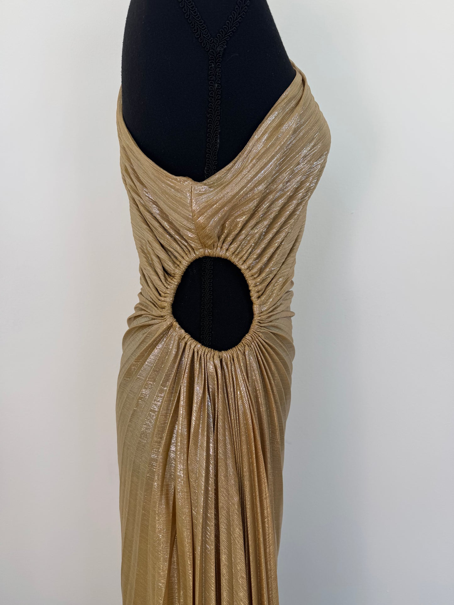 Gold Status Cut-Out Maxi Dress - Size Medium