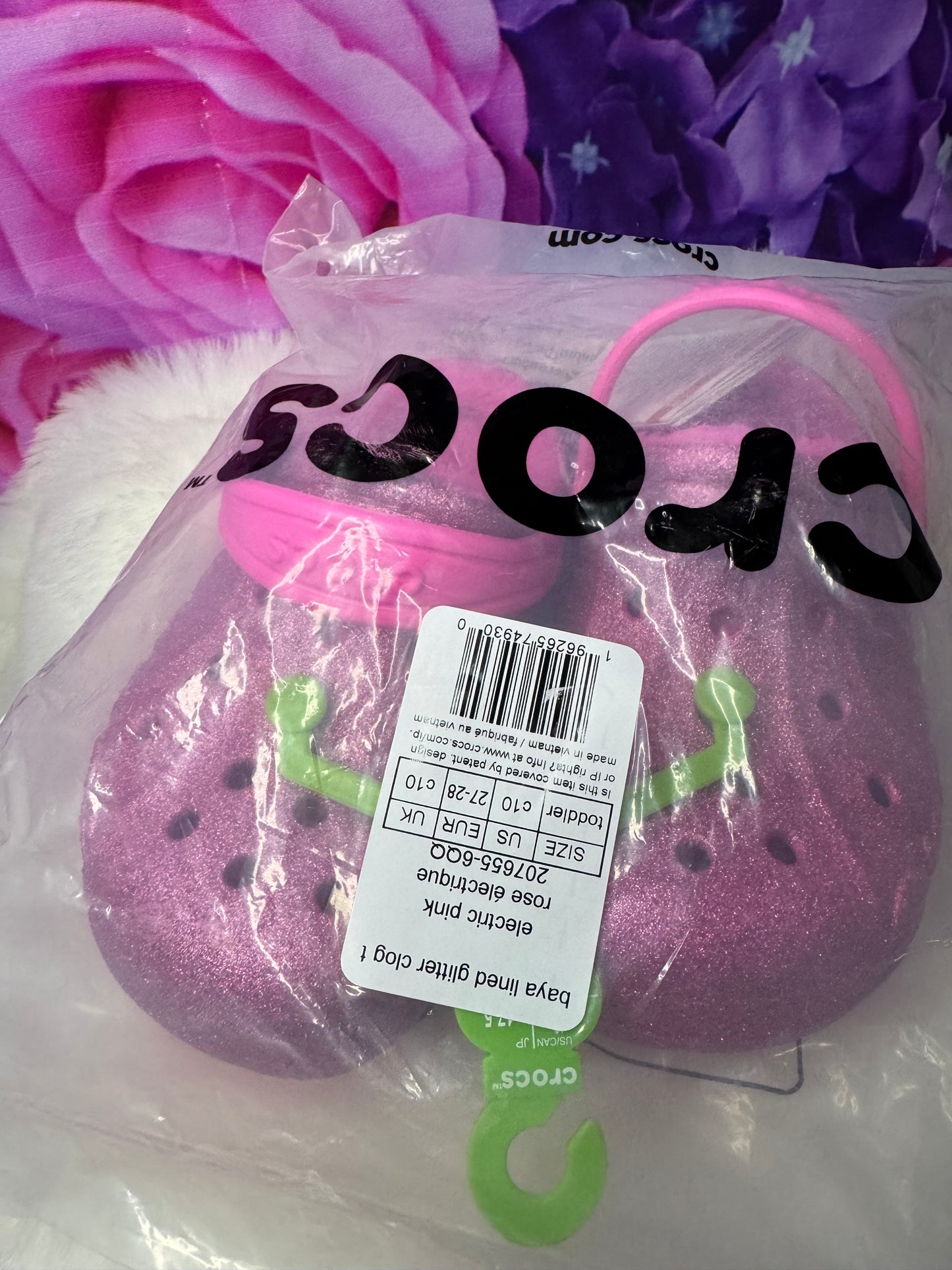 Everything Pink & Glittering Crocs Size 10 Toddler