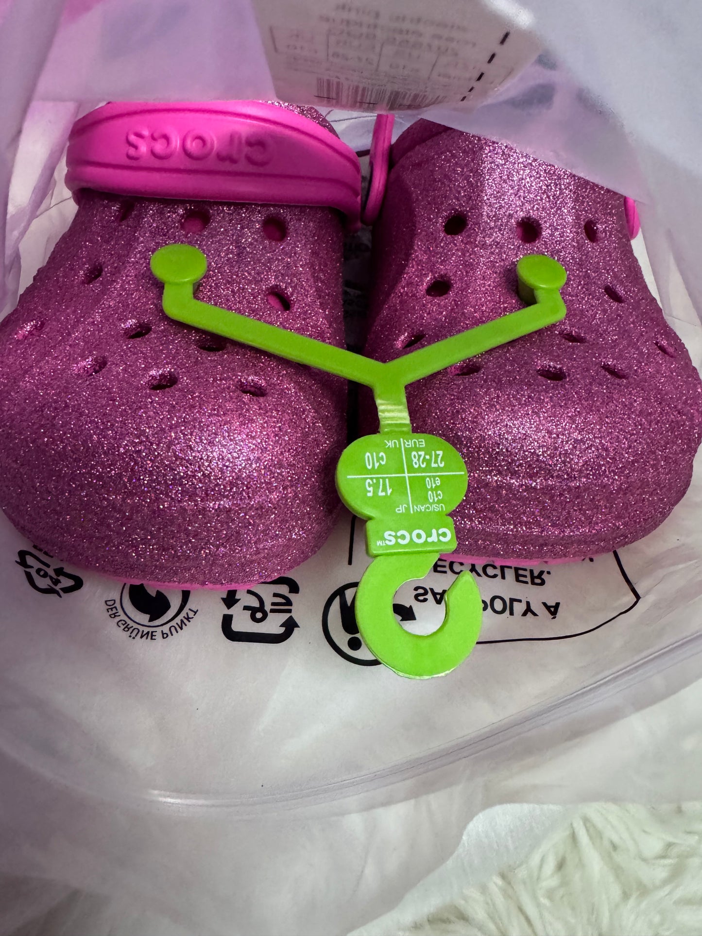 Everything Pink & Glittering Crocs Size 10 Toddler