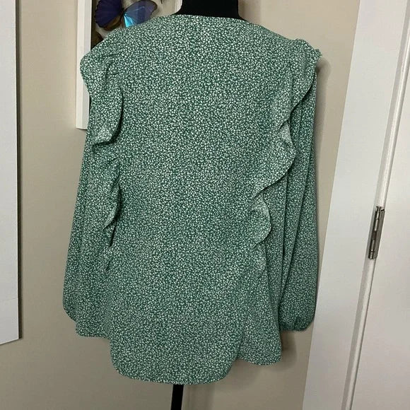 Irish Spring Ruffle Blouse - Size XL