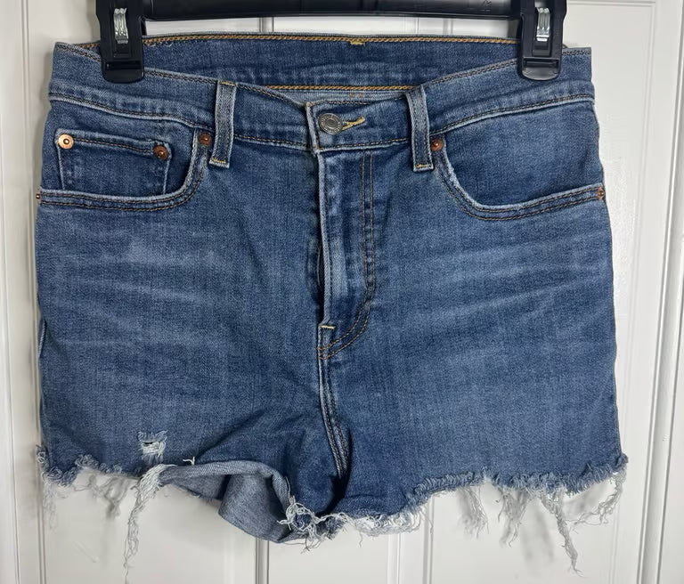 Levi Denim Shorts with Distressed look (Size W28)