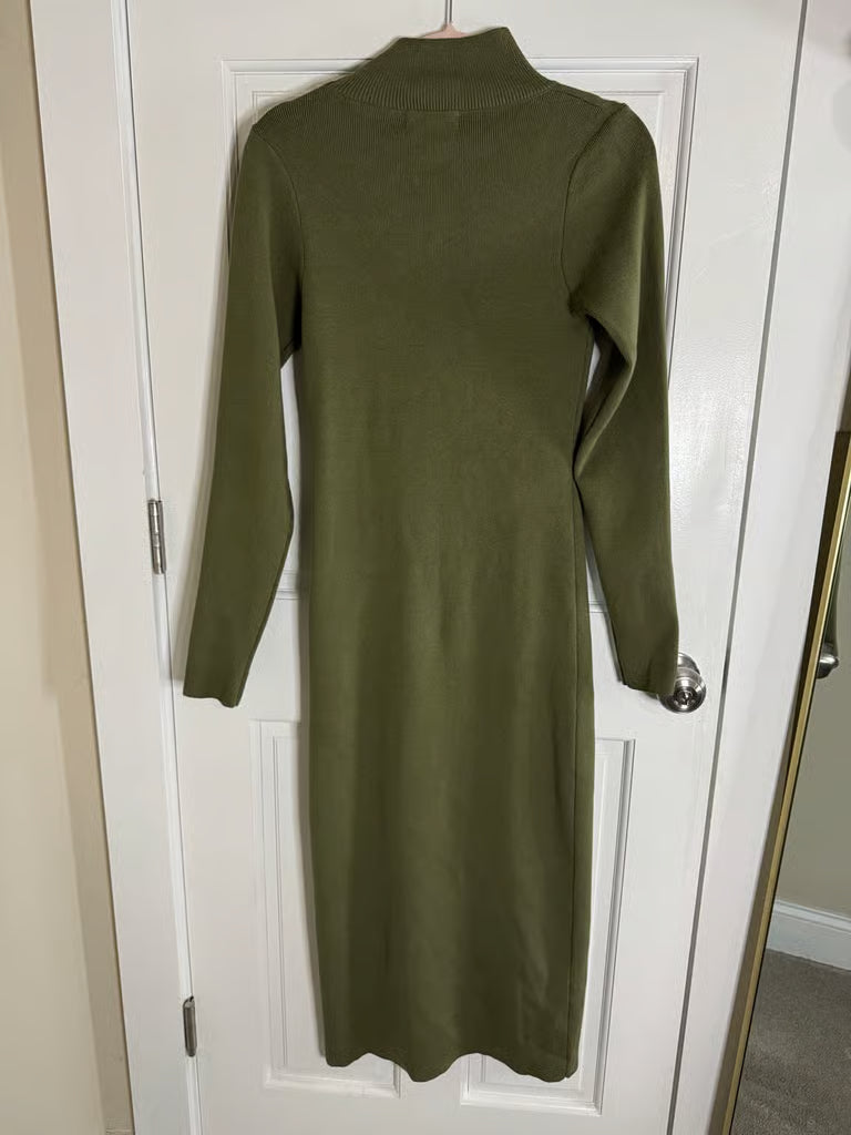 May I Help You Olive Green Dress