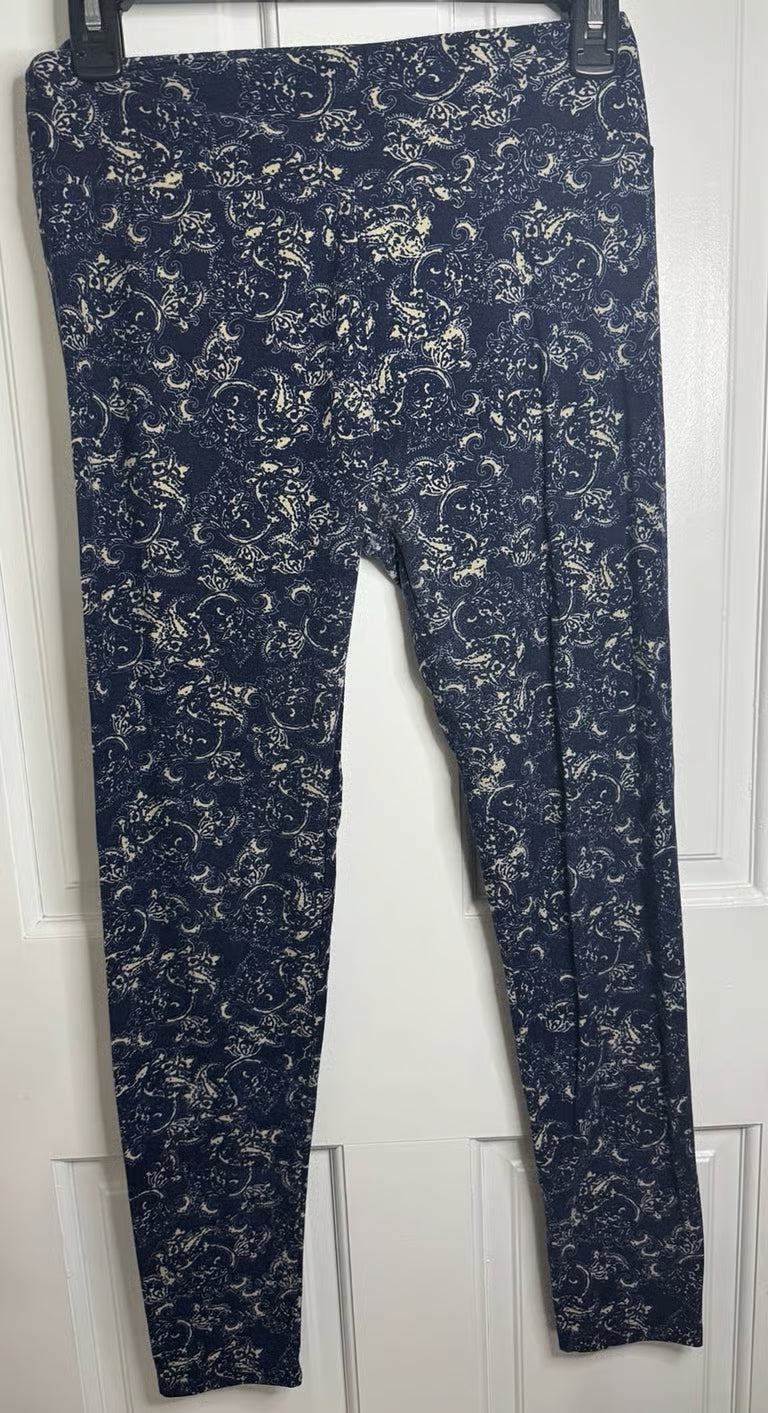 Navy & Cream Design Leggings