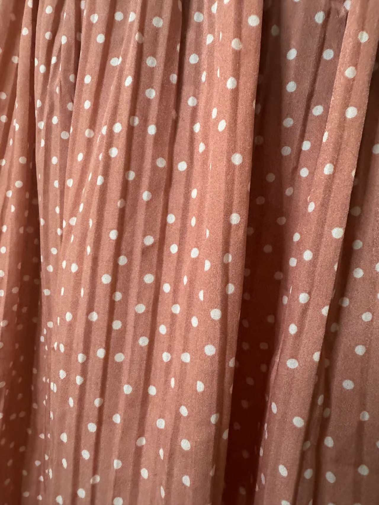 Pink Polka Dot Maxi Skirt (Size Medium)