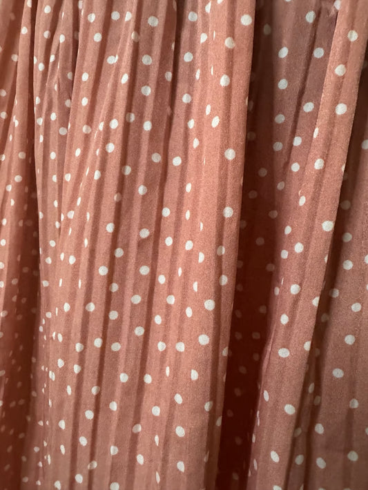 Pink Polka Dot Maxi Skirt (Size Medium)
