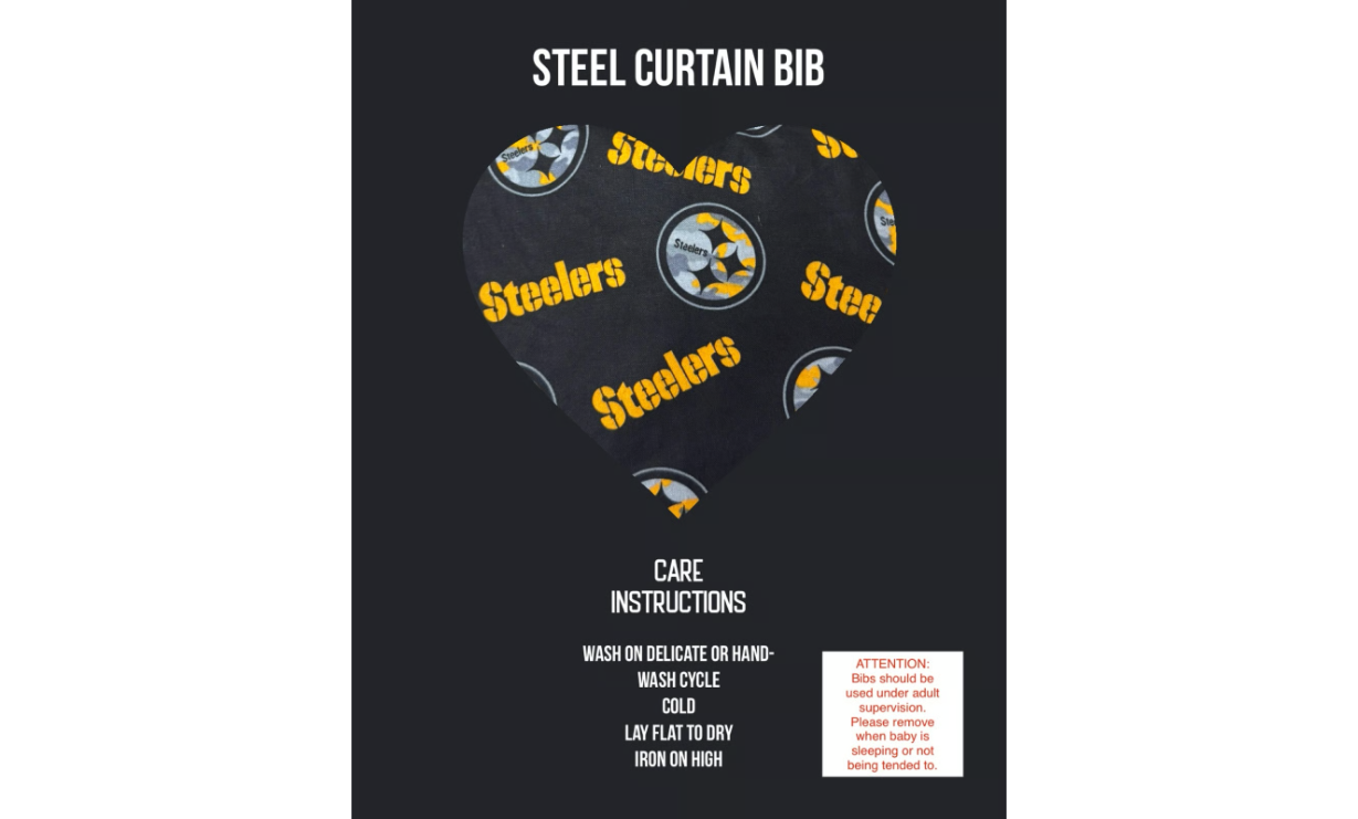Steel Curtain Baby Bib (0-9 Months)